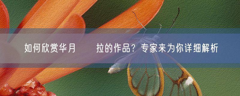 <strong>如何欣赏华月さく拉的作品？专家来为你详细解析</strong>